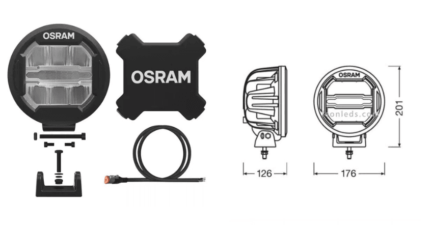 Detalle: Faro led Redondo DAKAR