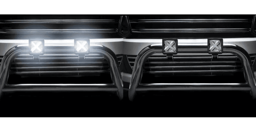 Detalle: Faro led Cuadrado Dakar